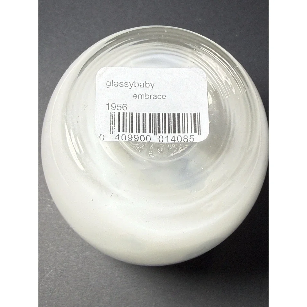 Glassybaby Candle Holder EMBRACE White Glass Votive‎ Holder Pre Triskelion 1956